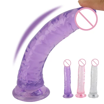 20cm Candy Spalva Didelis Vibratorių Moterų Makšties Analinis Kaištis Realistiškas Penis Moterų Masturbator Sekso žaisliukai Vyrams Išangę Nustatyti Erotinių Produktų