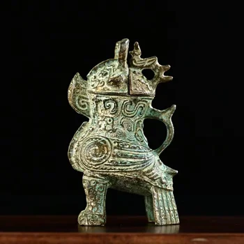 Fu Hao Pelėda Zun Shang Dinastija Bronzos Dirbiniai Pelėda Zun Vyno Butelis Džiazo Taurės Senovinių Kinų Stiliaus Kambarį Kolekcija