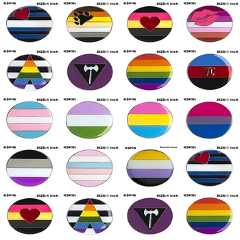 Vaivorykštė Pin LGBT Ženklelis Pasididžiavimas Atlapas Pin Gėjų, Biseksualų Vaivorykštė 