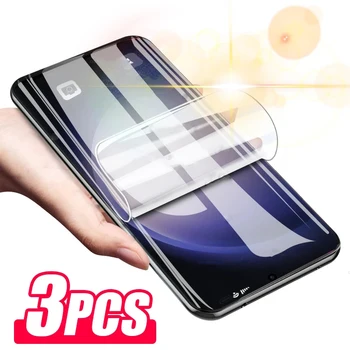 3PCS Hidrogelio Plėvelės Samsung Galaxy S23 S21 S22 Ultra Plus A54 A34 A24 A14 A53 A52 A72 A33 A73 A32 Pilnas draudimas Screen Protector