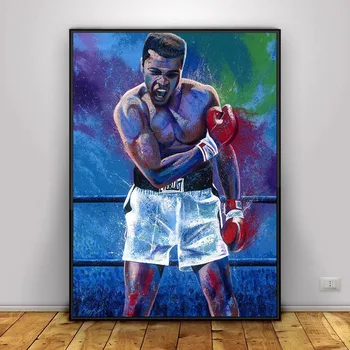 Bokso Čempionas Boksininkas Muhammad Ali Motyvacijos Tapybos Namų Dekoro Modulinės Plakatą, Miegamojo, Vaikų Kambario Dekoro