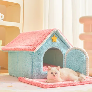 Cat 's Nest Šilta WinterClosed ir Saugiai išimti ir Išskalbti Kačių namelis, Šuns Guolį Keturis Sezonus Universalus Pet' s Nest