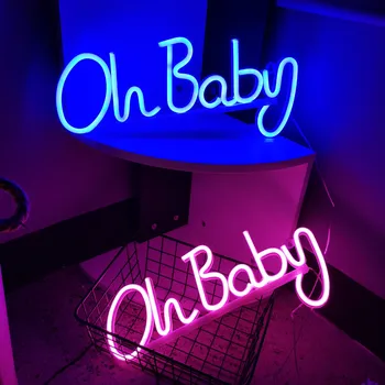 Oh Baby Neoninis Ženklas, Sienų Dekoras Led šviesos Žėrintis Festivalio Atmosferą Dekoracija Dekoracija Baby Shower Mėgėjams Suaugusiųjų Dovana