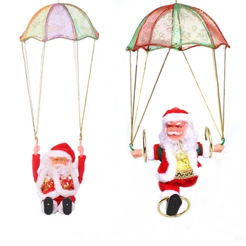 Kalėdų Parašiutu Santa Papuošalai Baterija Kalėdinė Dekoracija Namuose Kalėdos Naujųjų Metų Dovanos Vaikams (18 x 11 x 18cm)