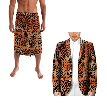 Ramiojo vandenyno Paveldo ilgomis Rankovėmis Kimono Megztinis Ir Ie Dviejų dalių Polinezija Samojiečių Stiliaus Retro Stiliaus vyriški Madinga Kostiumas Šalis