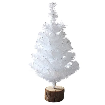 Mini Kalėdos Medis už Stalo,Balta Kalėdų Eglutės Mažas Kalėdų Medžio su Mediniais Darbalaukio Namuose Kalėdų Dekoro 40CM