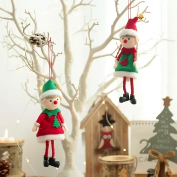 Naujas Mielas Kalėdų Elf Lėlės Mažas Pakabukas Kalėdų Medžio Apdaila Pakabukas Priedai, Reikmenys, Kalėdų Eglučių Papuošalai