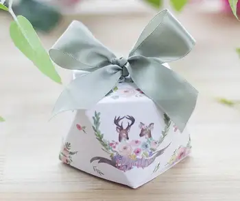 Europos žaliosios rombo formos animacinių filmų pora elnių Saldainių Dėžutės Vestuvių Džiaugtis, popieriaus Dovanų Dėžutėje Šalies Šokolado dėžutė