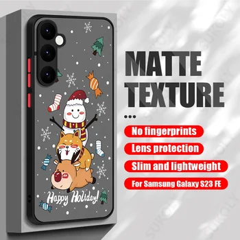 Samsung Galaxy S23 FE S22 Ultra S21 FE A53 A54 5G Prabanga Kalėdų Telefono dėklas atsparus smūgiams Bamperis Minkšti Kraštai Padengti Akrilo