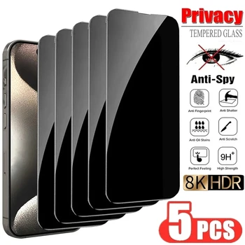 5vnt Privatumo Ekrano Apsaugos IPhone 15 12 13 14 Pro Max Mini 7 8 Plus Anti-spy Grūdintas Stiklas IPhone 11 Pro XS MAX XR
