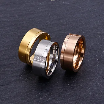 Akmuo-dygliuotos trijų spalvų titano plieno žiedas vyrų ir moterų mados kūrybos nerūdijančio plieno žiedas