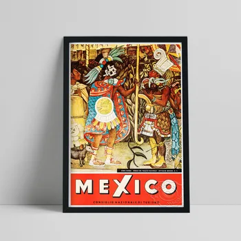 Pasaulio Kelionių Spausdinti Plakato, Meksika Funkcija Nostalgiškas Dar Gyvenimo Drobė, Tapyba, Derliaus Meno Nordic Stiliaus Sienos Nuotrauka Namų Dekoro