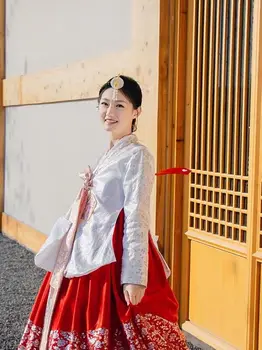 Moterų Hanbok Suknelės Korėjos Mados Senovės Vestuvių Kostiumai Tradicinės Partijos Azijos Palace Cosplay Etapo Rezultatus Drabužiai