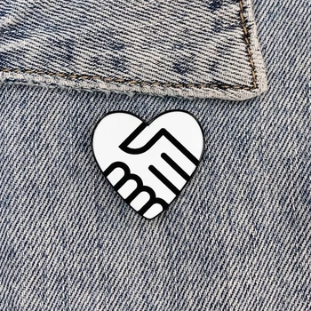 Naujas Mados, Padėti vieni kitiems Širdies formos metalo pin Juokinga derliaus Sagės Marškinėliai Atvartas mokytojas Maišelį Ženklelis kaiščiai Merginos Meilužis