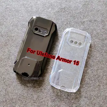 Ultra-plonas Aišku, Įrengtas Atveju Ulefone Šarvai 15 Silikono Caso Soft Black TPU Telefono Dangtelis Ulefone Armor15 5.45
