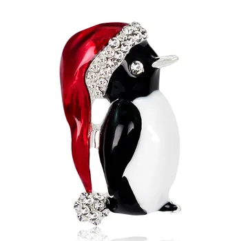 1pc Kalėdinė Dekoracija Karolius, Ornamentai, Gyvūnų Pingvinas Sagė Dovanų