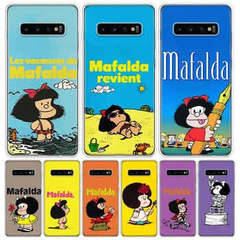 Mafalda Animacinių filmų Telefono dėklas Samsung Galaxy M21 M31 M12 M51 M32 M52 M30S M11 20 Pastaba Ultra 10 ir 9 8 J4 J6 J8 + Dangtis
