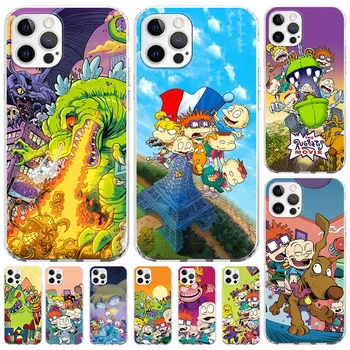 Animacinių filmų Vaikams Rugrat Telefono dėklas skirtas iPhone 14 ir 13 12 Mini Pro 11 Max XR XS 7 8 X 6, 6s Plus SE 2020 5s 5 Aišku, TPU Dangtis