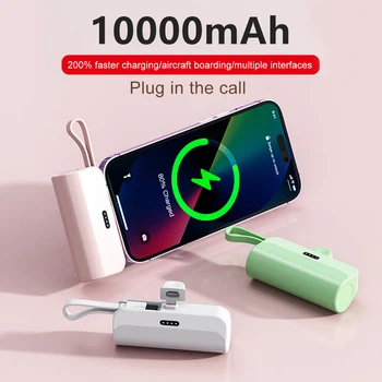 Mini 10000mAh Galia Banko Nešiojamų Mobiliųjų Telefonų Kroviklį Išorės Baterijos Energijos Banko Plug Žaisti Tipas-C 