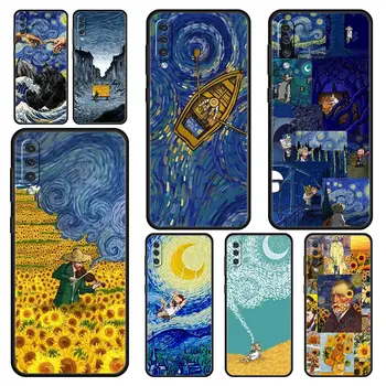 Telefono dėklas Samsung Galaxy A52 A14 A50 A70 A10S A30 A40 A20S A20E A02S A12 A22 A32 5G A04 Meno Estetinių Van Gogh Žvaigždėtą Dangtis