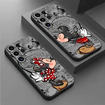 Disney Mickey Minnie meilės, Telefono dėklas, skirtas Samsung Galaxy S20 FE S10 S9 S23 Ultra 5G S10e S21 S22 Plius S8, S7 Dangtelis Juodas Minkštas Krepšys