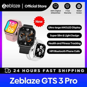 Naujas Zeblaze GTS 3 Pro Balso Smart Žiūrėti Itin didelis HD AMOLED Ekranas Sveikatos ir Fitneso Tracking Smartwatch Vyrams, Moterims
