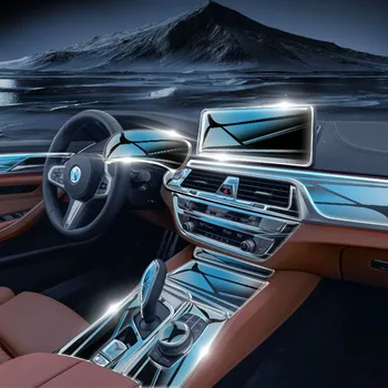 Už 2023 BMW 5 Series 525 530li 535li Navigacijos Centrinės Kontrolės Automobilį Kino Interjero Aksesuarų Skaidrios TPU Raštas Filmas
