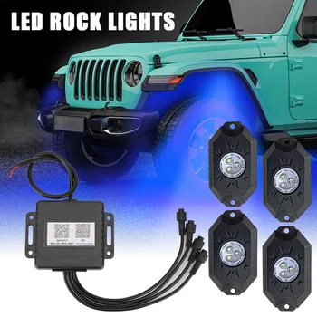 Už Jeep Atv, Suv Visureigis Sunkvežimių Underbody Muzikos, Šviesos Neonas LED Lempa, Rinkinys RGB LED Roko Žibintai 