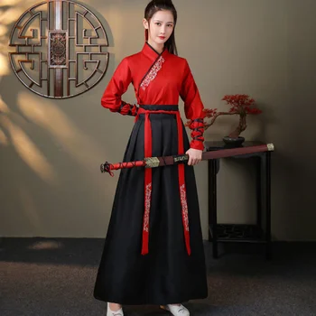 Kinijos Hanfu Suknelė Moterims Drabužių Derliaus Etninės Stilius Mada Drabužiai Elegantiškas Streetwear Atsitiktinis Kinų Tradicinė Suknelė