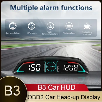 B3 Automobilių Head Up Display OBD Hud Ekranas Reikmenys, Automobilis Auto Elektronikos Universalus Skaitmeninis Vairuotojo Įspėjimo greičio viršijimo Signalas