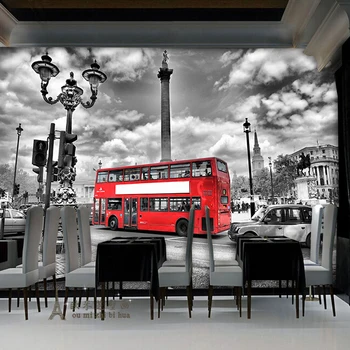 beibehang Continental London Raudona asmeninį užsakymą tapetai kambarį TELEVIZIJA, Restoranas, Lounge fone 3d tapetai freskomis