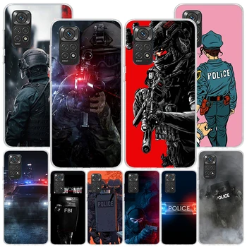Policijos SWAT FTB Telefoną Atveju Xiaomi Redmi Pastaba 10 11 10S 11S 11T 9S 8T 9T 11E Pro Plus 12 9 8 7 5 Coque Korpuso Dangtelio