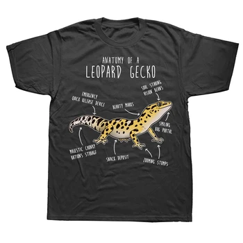 Anatomiją Leopard Gecko Klasikinis T Shirts Vasaros Grafinis Medvilnės Streetwear Trumpas Rankovės Gimtadienio Dovanos T-shirt Mens Drabužiai