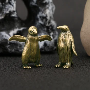 Žalvario Pingvinas Miniatiūrinės Statulėlės Namų Reikmenys Biuro Stalas Ornamentu Kawaii Kambario Dekoro Amatų Mielas Namų Puošybai Arbatos Pet
