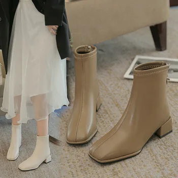 Moteriški Laisvalaikio Batai Rudens ir Žiemos 2023 Mados Aikštė Kojų šviesios Spalvos Žemų dažnių Trumpi Batai Tendencija Zapatos De Mujer