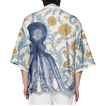 Japonijos Prarasti Kimono Tradicinių Drabužių Streetwear Marškinėliai Moterims Samurajus Haori Yukata Cardigan