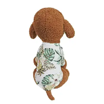 Šuo Marškinėliai Drabužių Vasaros Paplūdimio Drabužiai Vest Pet Drabužiai Gėlių T-Shirt Havajų Mažųjų Didelis Šuo