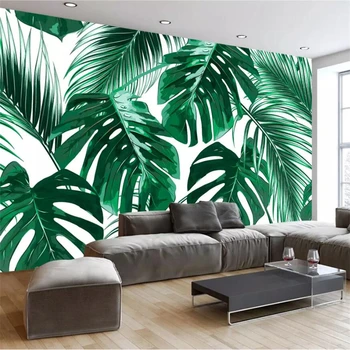 beibehang Užsakymą tapetai 3d freskos modernus minimalistinio šviežių atogrąžų miškų augalų bananų lapų idiliškas TV foną, sienos popieriaus behang