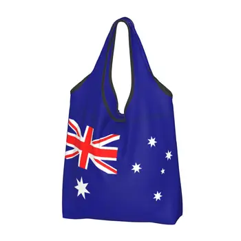 Mielas Spausdinimo Australijos Vėliavos Nešti Pirkinių Krepšys Nešiojamų Peties Shopper Australijos Pasididžiavimas, Rankinės