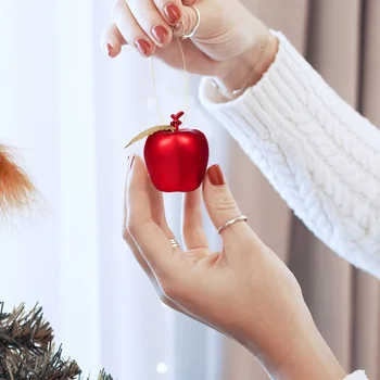4cm Raudonos Aukso Obuoliai Kalėdų Eglutės Kabinti Pakabučiai Vaisių Ornamentu, Kalėdos, naujieji Metai Apdaila