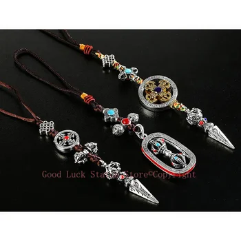 3P didmeninė Budistų prekių Kišenėje kelionės efektyvių talismanas Tibeto sidabro Kryžiumi Vajra Vajvakilaka Amuletas Budistų Pakabukas