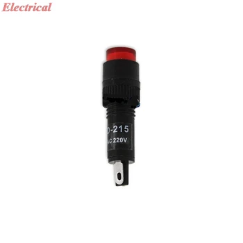 1pc NXD-215 Mini LED Maitinimo Signalas, Šviesos Indikatorius Montavimo angos 8mm 2 Smeigtukai Raudona Žalia Geltona Mėlyna Balta 12V 24V 220V