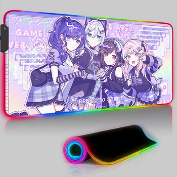 PJSK Pelės Mygtukai Projekto Sekai Spalvinga Etape Nightcord Klaviatūros Mygtukai LED PC Kawaii Kilimėlis RGB Mielas Anime Stalo Žaidimų Kilimėlis Kilimas